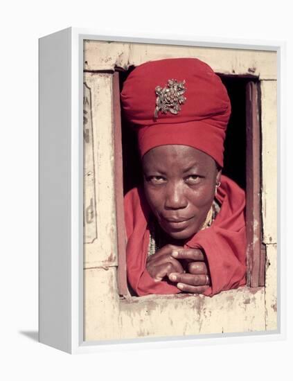 Herero Tribeswomen Wearing Turban and Dangling Earrings, Windhoek, Namibia 1951-Margaret Bourke-White-Framed Premier Image Canvas