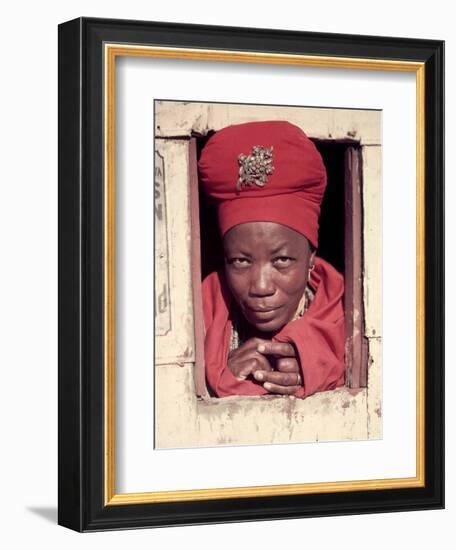 Herero Tribeswomen Wearing Turban and Dangling Earrings, Windhoek, Namibia 1951-Margaret Bourke-White-Framed Photographic Print