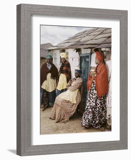 Herero Tribeswomen Wearing Turban and Dangling Earrings, Windhoek, Namibia 1951-Margaret Bourke-White-Framed Photographic Print