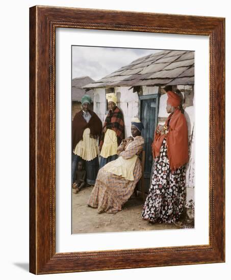 Herero Tribeswomen Wearing Turban and Dangling Earrings, Windhoek, Namibia 1951-Margaret Bourke-White-Framed Photographic Print