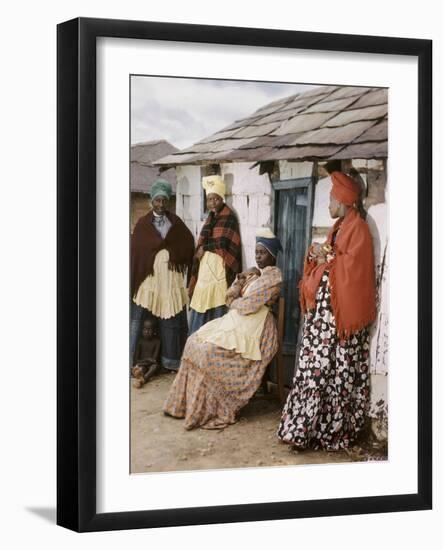 Herero Tribeswomen Wearing Turban and Dangling Earrings, Windhoek, Namibia 1951-Margaret Bourke-White-Framed Photographic Print