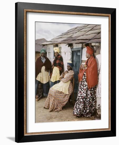 Herero Tribeswomen Wearing Turban and Dangling Earrings, Windhoek, Namibia 1951-Margaret Bourke-White-Framed Photographic Print