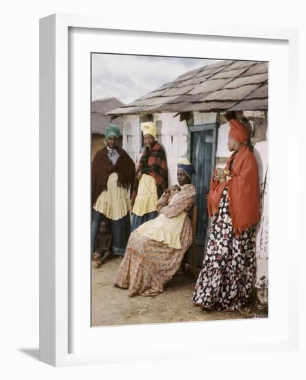 Herero Tribeswomen Wearing Turban and Dangling Earrings, Windhoek, Namibia 1951-Margaret Bourke-White-Framed Photographic Print