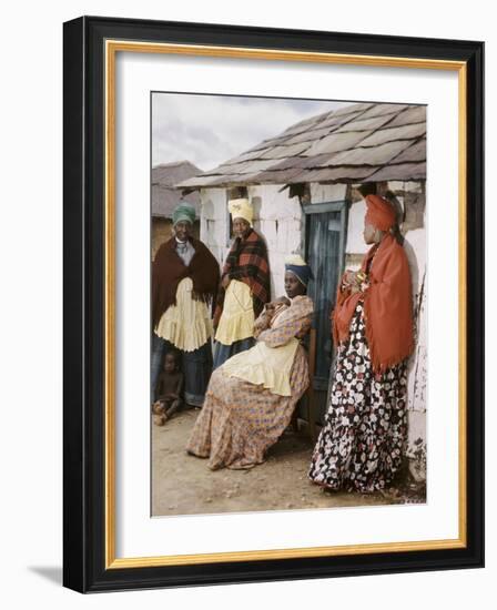 Herero Tribeswomen Wearing Turban and Dangling Earrings, Windhoek, Namibia 1951-Margaret Bourke-White-Framed Photographic Print