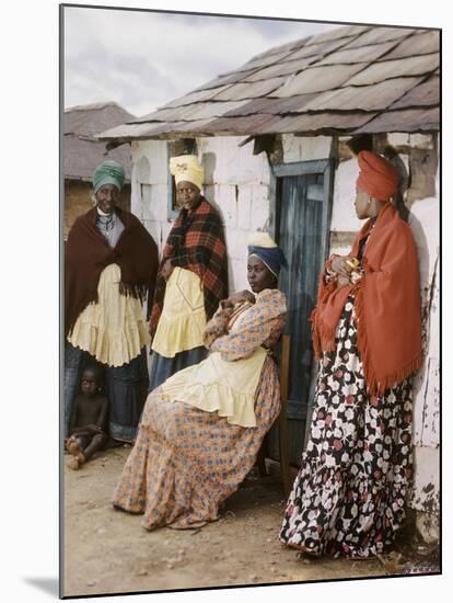 Herero Tribeswomen Wearing Turban and Dangling Earrings, Windhoek, Namibia 1951-Margaret Bourke-White-Mounted Premium Photographic Print