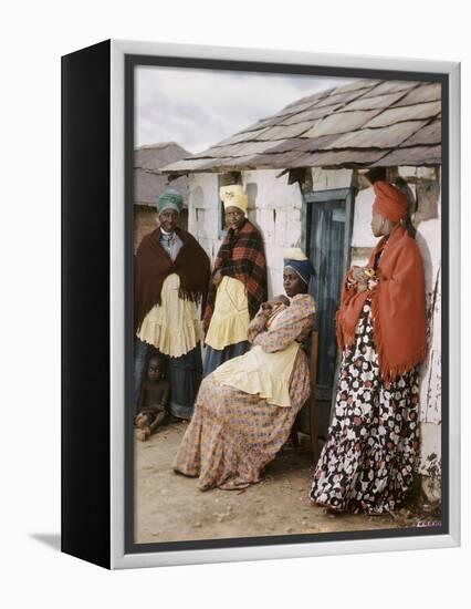 Herero Tribeswomen Wearing Turban and Dangling Earrings, Windhoek, Namibia 1951-Margaret Bourke-White-Framed Premier Image Canvas