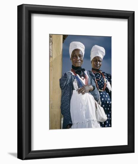 Herero Tribeswomen Wearing Turban and Dangling Earrings, Windhoek, Namibia 1952-Margaret Bourke-White-Framed Photographic Print