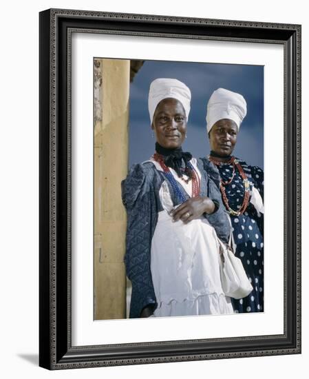 Herero Tribeswomen Wearing Turban and Dangling Earrings, Windhoek, Namibia 1952-Margaret Bourke-White-Framed Photographic Print