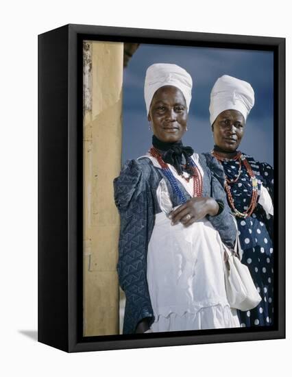 Herero Tribeswomen Wearing Turban and Dangling Earrings, Windhoek, Namibia 1952-Margaret Bourke-White-Framed Premier Image Canvas