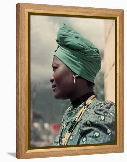 Herero Tribeswomen Wearing Turban and Dangling Earrings, Windhoek, Namibia 1953-Margaret Bourke-White-Framed Premier Image Canvas