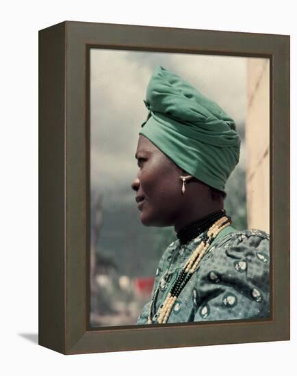 Herero Tribeswomen Wearing Turban and Dangling Earrings, Windhoek, Namibia 1953-Margaret Bourke-White-Framed Premier Image Canvas