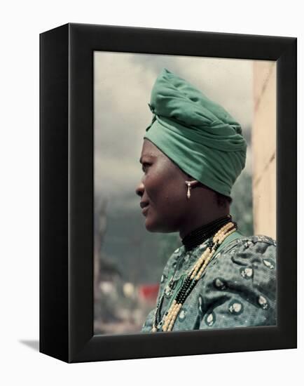 Herero Tribeswomen Wearing Turban and Dangling Earrings, Windhoek, Namibia 1953-Margaret Bourke-White-Framed Premier Image Canvas