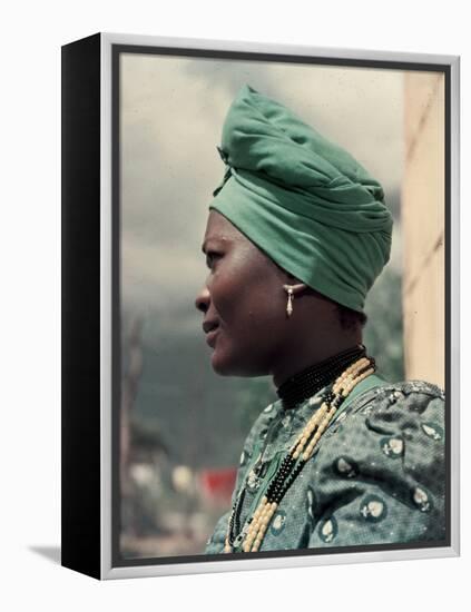 Herero Tribeswomen Wearing Turban and Dangling Earrings, Windhoek, Namibia 1953-Margaret Bourke-White-Framed Premier Image Canvas