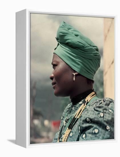 Herero Tribeswomen Wearing Turban and Dangling Earrings, Windhoek, Namibia 1953-Margaret Bourke-White-Framed Premier Image Canvas