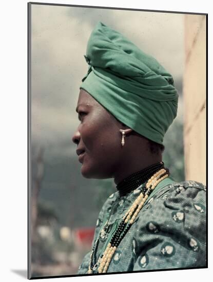 Herero Tribeswomen Wearing Turban and Dangling Earrings, Windhoek, Namibia 1953-Margaret Bourke-White-Mounted Photographic Print