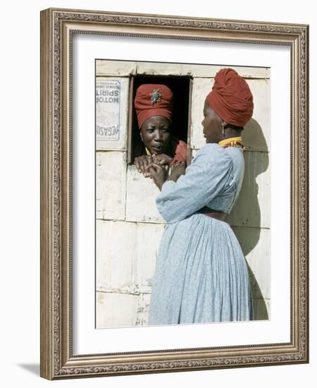 Herero Tribeswomen Wearing Turban and Dangling Earrings, Windhoek, Namibia 1953-Margaret Bourke-White-Framed Photographic Print