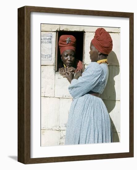 Herero Tribeswomen Wearing Turban and Dangling Earrings, Windhoek, Namibia 1953-Margaret Bourke-White-Framed Photographic Print