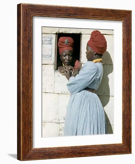 Herero Tribeswomen Wearing Turban and Dangling Earrings, Windhoek, Namibia 1953-Margaret Bourke-White-Framed Photographic Print