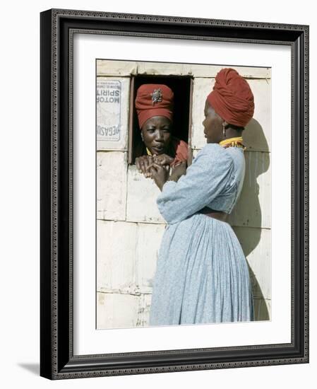 Herero Tribeswomen Wearing Turban and Dangling Earrings, Windhoek, Namibia 1953-Margaret Bourke-White-Framed Photographic Print