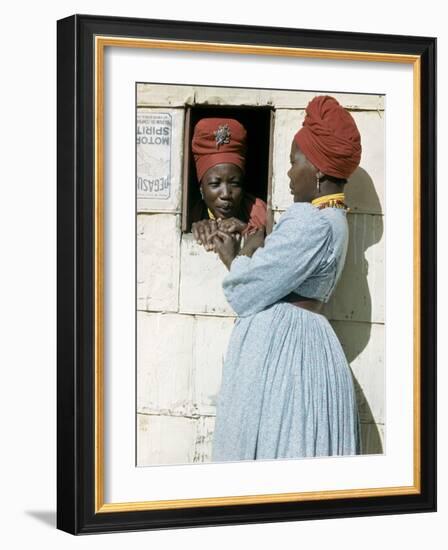 Herero Tribeswomen Wearing Turban and Dangling Earrings, Windhoek, Namibia 1953-Margaret Bourke-White-Framed Photographic Print