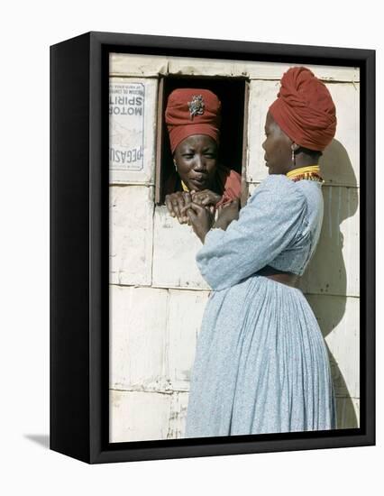 Herero Tribeswomen Wearing Turban and Dangling Earrings, Windhoek, Namibia 1953-Margaret Bourke-White-Framed Premier Image Canvas