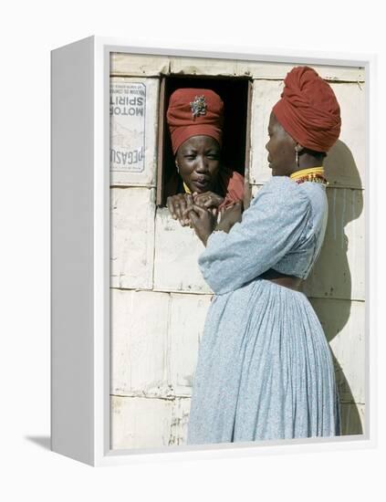 Herero Tribeswomen Wearing Turban and Dangling Earrings, Windhoek, Namibia 1953-Margaret Bourke-White-Framed Premier Image Canvas