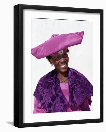 Herero Woman in Traditional Attire, Namibia-Nigel Pavitt-Framed Photographic Print
