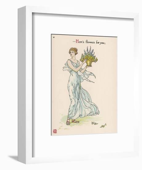 Heres Flowers for You!-Walter Crane-Framed Art Print