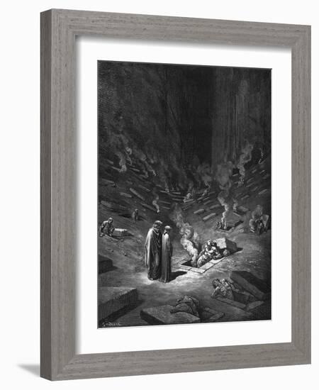 Heresiarchs, Illustration from "The Divine Comedy" by Dante Alighieri Paris, Published 1885-Gustave Doré-Framed Giclee Print