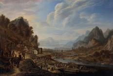 An Extensive Italianate River Landscape with Travellers by a Pool, 1646-Herman the Younger Saftleven-Framed Giclee Print