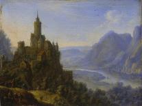 The Castle Katzenellenbogen on the Rhine, 17Th Century (Oil on Copper)-Herman the Younger Saftleven-Giclee Print