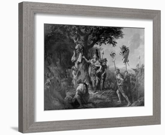 Hermann Celebrating Victory after the Battle in the Teutoburg Forest-Johann Heinrich Wilhelm Tischbein-Framed Giclee Print