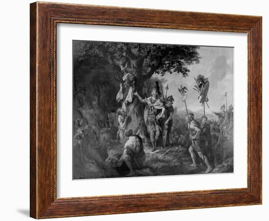 Hermann Celebrating Victory after the Battle in the Teutoburg Forest-Johann Heinrich Wilhelm Tischbein-Framed Giclee Print