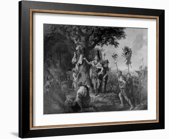 Hermann Celebrating Victory after the Battle in the Teutoburg Forest-Johann Heinrich Wilhelm Tischbein-Framed Giclee Print