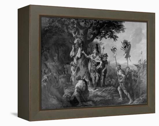 Hermann Celebrating Victory after the Battle in the Teutoburg Forest-Johann Heinrich Wilhelm Tischbein-Framed Premier Image Canvas