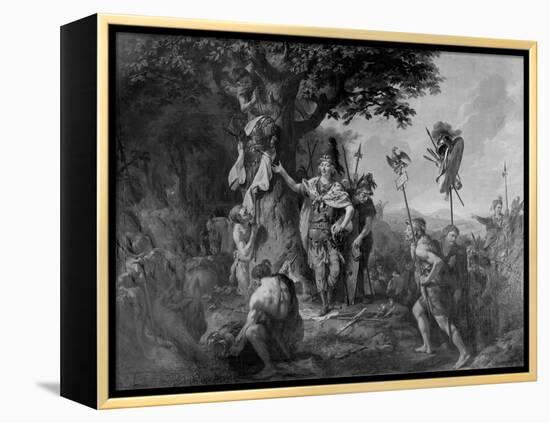 Hermann Celebrating Victory after the Battle in the Teutoburg Forest-Johann Heinrich Wilhelm Tischbein-Framed Premier Image Canvas