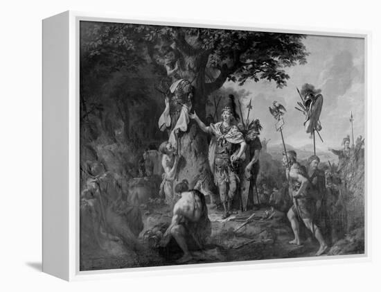 Hermann Celebrating Victory after the Battle in the Teutoburg Forest-Johann Heinrich Wilhelm Tischbein-Framed Premier Image Canvas