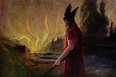 Wotan waits in Valhalla for the end with his broken spear, 1906-Hermann Hendrich-Giclee Print