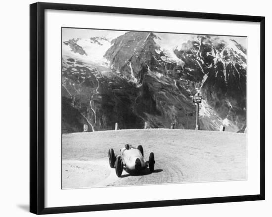 Hermann Muller in an Auto Union, German Mountain Grand Prix, Grossglockner, Austria, 1939-null-Framed Photographic Print