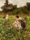 Children Gleaning by a Lake-Hermann Seeger-Giclee Print