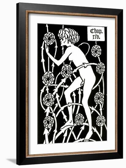 Hermaphrodite Amongst the Roses from Le Morte D'Arthur by Sir Thomas Malory, 1894-Aubrey Beardsley-Framed Giclee Print