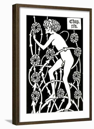 Hermaphrodite Amongst the Roses from Le Morte D'Arthur by Sir Thomas Malory, 1894-Aubrey Beardsley-Framed Giclee Print