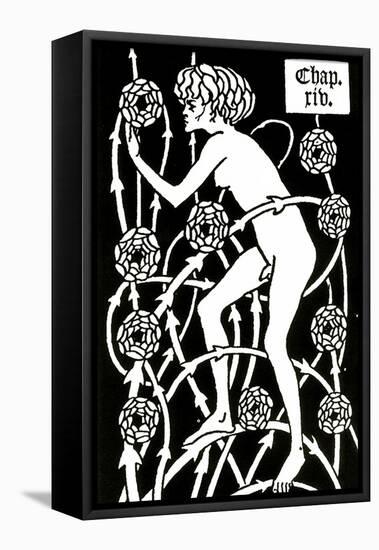 Hermaphrodite Amongst the Roses from Le Morte D'Arthur by Sir Thomas Malory, 1894-Aubrey Beardsley-Framed Premier Image Canvas