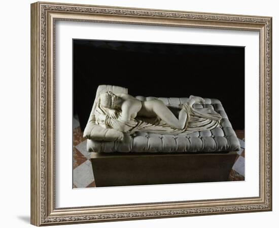 Hermaphrodite Sleeping, Marble, 2nd century AD, Imperial Roman from Baths of Diocletian, Rome-null-Framed Photographic Print