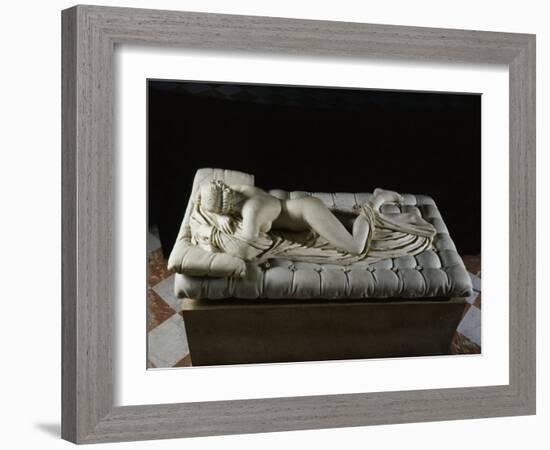 Hermaphrodite Sleeping, Marble, 2nd century AD, Imperial Roman from Baths of Diocletian, Rome-null-Framed Photographic Print