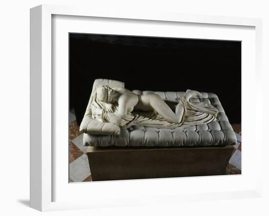 Hermaphrodite Sleeping, Marble, 2nd century AD, Imperial Roman from Baths of Diocletian, Rome-null-Framed Photographic Print