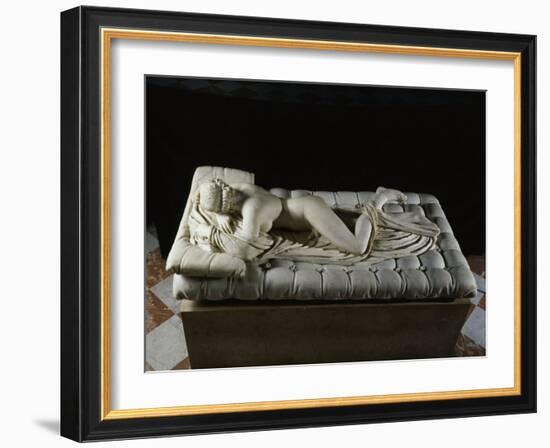 Hermaphrodite Sleeping, Marble, 2nd century AD, Imperial Roman from Baths of Diocletian, Rome-null-Framed Photographic Print