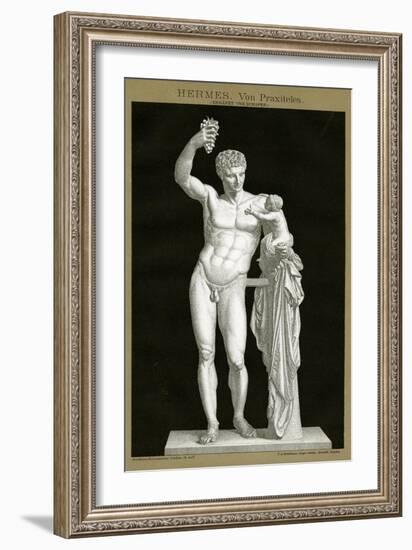 Hermes and the Infant Dionysos Attributed to Praxiteles C.1895 (Colour Chromolithograph)-null-Framed Giclee Print