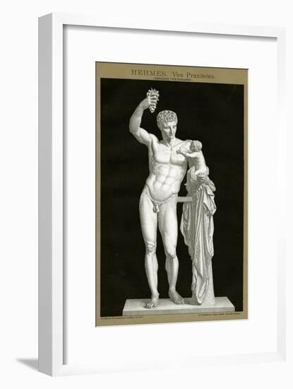 Hermes and the Infant Dionysos Attributed to Praxiteles C.1895 (Colour Chromolithograph)-null-Framed Giclee Print