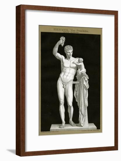 Hermes and the Infant Dionysos Attributed to Praxiteles C.1895 (Colour Chromolithograph)-null-Framed Giclee Print